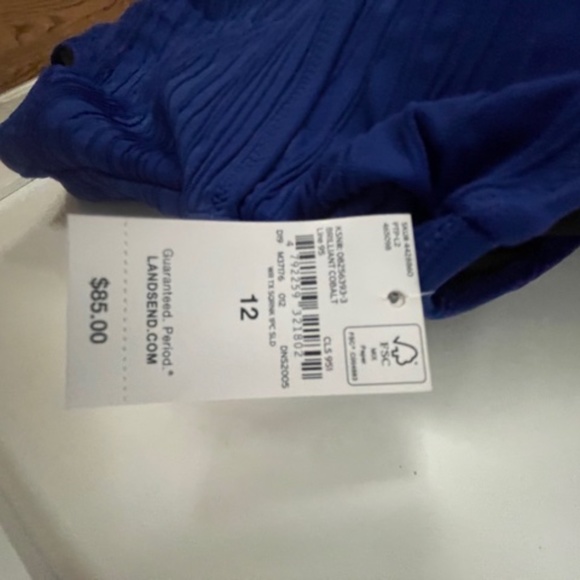 Women's Land's End Size 12 Compression Royal Blue Swimsuit-NWT One Piece New - Picture 2 of 10